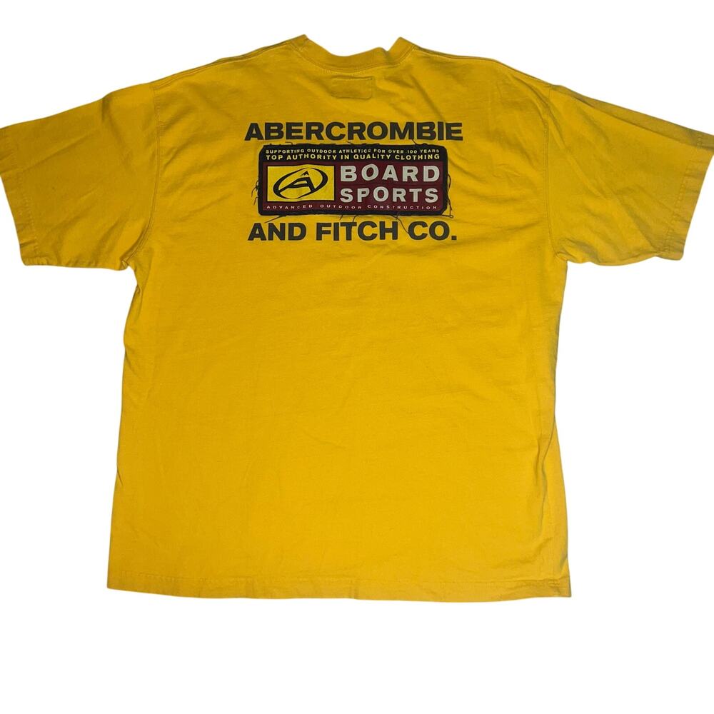 Vintage Y2K Abercrombie and Fitch graphic mustard yellow board sports t-shirt Me